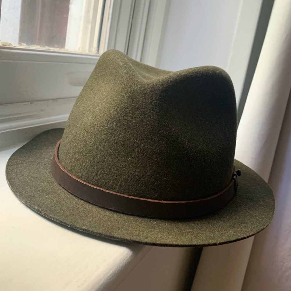 Rag & Bone olive green fedora hat